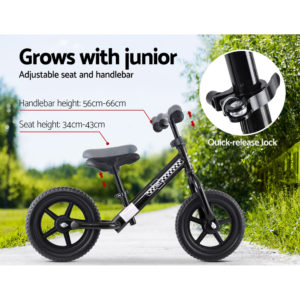 Kids Balance Bike Ride On Toys Push Bicycle Wheels Toddler Baby 12 Bikes-Black”